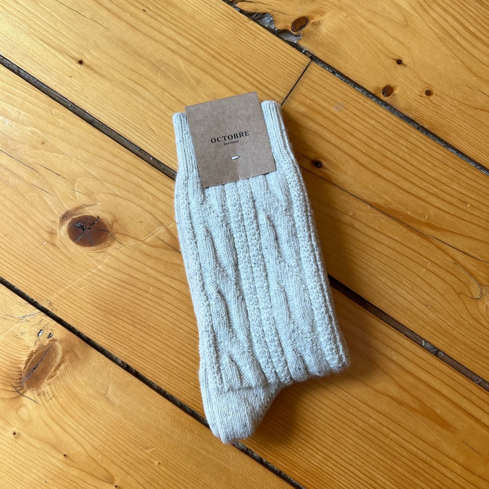 Sezane Off-White Cable Knit Socks 🧦